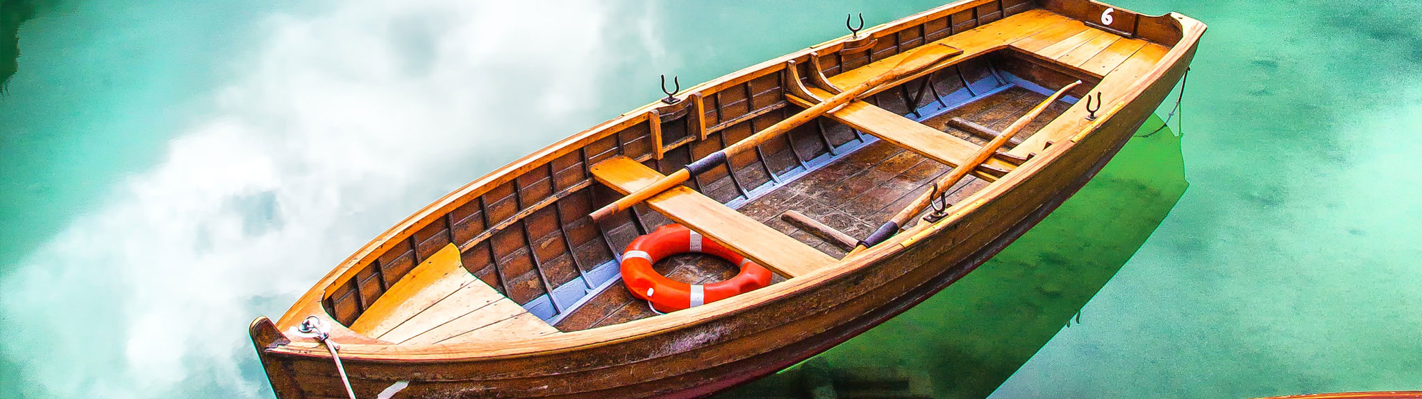 Rowboat on a lake